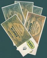 Ukrajna DN 5 db modern részvény 100Gr (3x), 500Gr (1x), 1000Gr (1x) értékben T:I