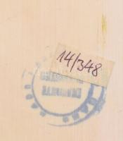 Alabástrom lófej szobor asztaldísz, jelzett, m: 20,5 cm