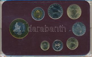 Magyarország 1995-2003. 1Ft - 100Ft (7xklf) forgalmi összeállítás + 2004. 1E próbaveret műanyag tokb...