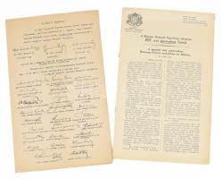 1927 A Magyar Nemzeti Szövetség jelentése november hóról. 20p. + Az OMGE felhívása Nemzeti Ereklye megrendelésére: gyűjtőív, facsimile aláírásokkal