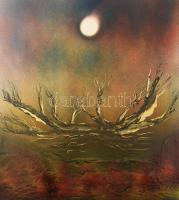 Jelzés nélkül: Szürreális táj. Olaj, karton. 50×47 cm