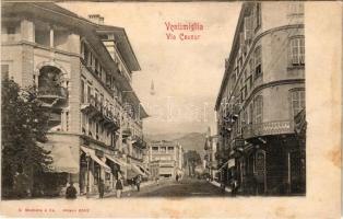 Ventimiglia, Via Cavour / street (wet corner)