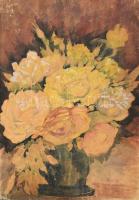 Cser B jelzéssel: Csendélet. Akvarell, ceruza, papír, kartonon. 43,5×30 cm