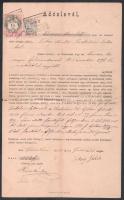 1884-1900 3 db hivatalos irat (adóslevél, folyamodvány/végzés), kettőn okmánybélyegekkel