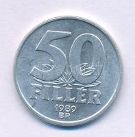 1989. 50f Al technológiai hibás veret (elfordult hátlap) T:XF Adamo F5.2