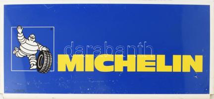 Michelin festett fém reklámtábla, kopással, 22,5x50 cm