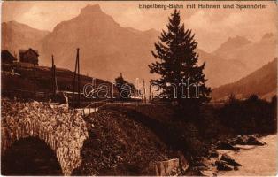 1927 Engelberg, Bahn mit Hahnen und Spannörter. R. Hess Papeterie / railway, bridge (EK)