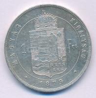 1879KB 1Ft Ag "Ferenc József / Középcímer" T:XF Adamo M15