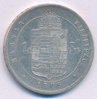 1879KB 1Ft Ag "Ferenc József / Középcímer" T:XF Adamo M15