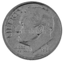 Amerikai Egyesült Államok 1988P 1d (10c) Cu-Ni "Roosevelt" technológiai hibás veret (enyhé...