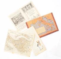 4 db Olaszország, Velence idegenforgalmi prospektus és térkép, változó méretben és állapotban