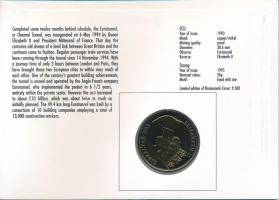 Gibraltár 1993. 2,8ECU Cu-Ni "Eurotunnel" felbélyegzett borítékban, bélyegzéssel, német ny...