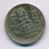 Mexikó 1990. 100P Al-bronz technológiai hibás veret (látványosan félrecsúszott veret és verőtő-repedés) T:XF Mexico 1990. 100 Pesos Al-bronze technological error (spectacularly slipped struck and die error) C:XF Krause KM#442