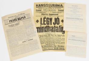 1929 Szentesi Kultúregyesület díszhangverseny Horthy Miklós részvételével 2 meghívó + egy plakát