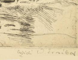 Aszódi Weil Erzsébet (1901-1976): Gyermekek a Balatonban. Rézkarc, papír, jelzett. 29,5×39 cm. Lapsz...