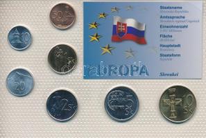 Szlovákia 1994-2003. 10h - 10K (7xklf) "Európa pénzérméi" vákuum csomagolt forgalmi érme összeállítás T:UNC-AU Slovakia 1994-2003. 10 Halierov - 10 Korun (7xdiff) "Coins of Europa" vacuum-packed circulation coin set C:UNC-AU