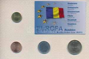 Románia 2008-2010. 1b - 50b (4xklf) "Európa pénzérméi" vákuum csomagolt forgalmi érme összeállítás T:UNC-AU Romania 2008-2010. 1 Ban - 50 Bani (4xdiff) "Coins of Europa" vacuum-packed circulation coin set C:UNC-AU