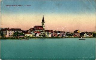 Gross Pöchlarn an der Donau, general view, church (Rb)