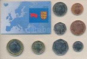 Jersey 1998-2006. 1p - 2P (8xklf) "Európa pénzérméi" vákuum csomagolt forgalmi érme összeá...