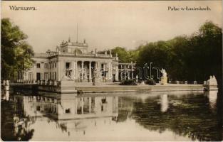 Warszawa, Varsovie, Warschau, Warsaw; Palac w Lazienkach. Wydawnietwo Skladu papieru K. Wojutynskiego i Sp. / palace, lake (EK)