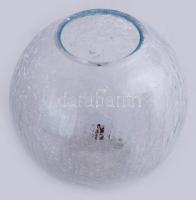 Kraklé üveg gömbváza. Jelzés nélkül, hibátlan, d: 13 cm