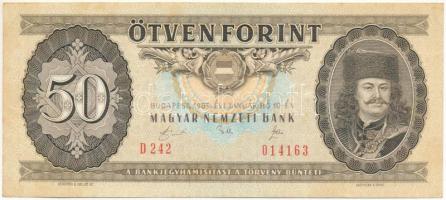 1989. 50Ft "D 242 014163" T:F szép papír Adamo F23