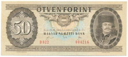 1989. 50Ft "D 022 004216" T:F szép papír Adamo F23
