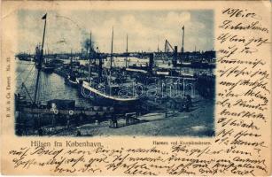 1902 Kobenhavn, Kjobenhavn, Kopenhagen, Copenhagen; Havnen ved Kvaesthusbroen (EK)