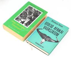 2 db vadászati könyv: Kittenberger Kálmán: Utolsó afrikai vadászatom. Bp., 1969, Gondolat. Első kiadás. Kiadói kartonált papírkötés, a gerincen kisebb sérüléssel, kissé sérült kiadói papír védőborítóban. + Széchenyi Zsigmond: Ahogy elkezdődött... Ünnepnapok. Egy magyar vadász hitvallása. Bp., 1978, Szépirodalmi Könyvkiadó. Kiadói egészvászon-kötés, kiadói papír védőborítóban.