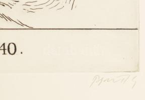 Pásztor Gábor (1933-2012): III. Károly 1711-1740. Rézkarc, papír, jelzett, 39,5×29 cm