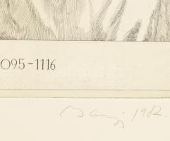 Badacsonyi Sándor (1949-2016): Könyves Kálmán magyar király, rézkarc, papír, jelzett, 39×29 cm