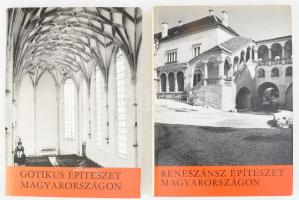 Entz Géza: Gótikus építészet Magyarországon. + Feuerné Tóth Rózsa: Reneszánsz építészet Magyarországon. Kónya Kálmán fotóival. Bp., 1974-1977, Corvina. Gazdag fekete-fehér képanyaggal illusztrálva. Kiadói egészvászon-kötés, kiadói papír védőborítóban.