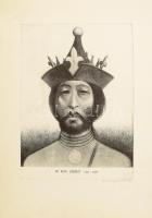 Sáros András Miklós (1945-): IV. Kun László magyar király. Rézkarc, papír, jelzett, 40×29 cm