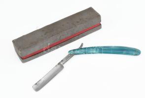 Orosz borotva, jelzett, tokjában