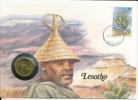 Lesotho 1979. 5l felbélyegzett borítékban, ENSZ bélyegzéssel, német nyelvű leírással T:UNC Lesotho 1979. 5 Lisente in envelope with United Nations stamp and cancellation, with German description C:UNC