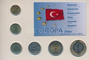 Törökország 2009-2013. 1k - 1L (6xklf) "Európa pénzérméi" vákuum csomagolt forgalmi érme összeállítás T:UNC-AU Turkey 2009-2013. 1 Kurus - 1 Lira (6xdiff) "Coins of Europa" vacuum-packed circulation coin set C:UNC-AU