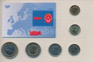 Törökország 2009-2013. 1k - 1L (6xklf) "Európa pénzérméi" vákuum csomagolt forgalmi érme ö...