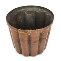 Régi vörösréz kuglófsütő, 15x12 cm