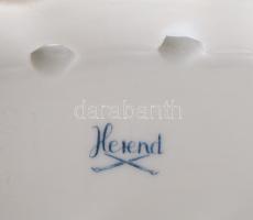 Herendi virágmintás laposváza. Jelzett, 2. oszt. jelzés, hibátlan, m: 12 cm