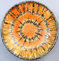 Iparművész falitál, lekopott címkével, d: 23 cm