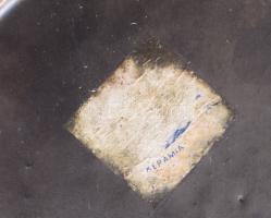 Iparművész falitál, lekopott címkével, d: 23 cm