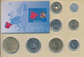 Spanyolország 1995-2000. 1P - 500P (8xklf) "Európa pénzérméi" vákuum csomagolt forgalmi ér...
