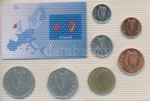 Írország 1986-2000. 1p - 1P (7xklf) "Európa pénzérméi" vákuum csomagolt forgalmi érme össz...