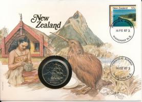 Új-Zéland 1982. 50c, felbélyegzett borítékban, bélyegzéssel, német nyelvű leírással T:UNC New Zealand 1982. 50 Cents in envelope with stamp and cancellation, with German description C:UNC