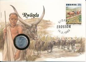 Ruanda 1970. 2Fr felbélyegzett borítékban, bélyegzéssel, német nyelvű leírással T:UNC Rwanda 1970. 2 Francs in envelope with stamp and cancellation, with German description C:UNC