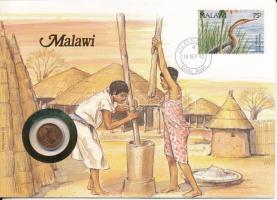 Malawi 1991. 1t felbélyegzett borítékban, bélyegzéssel T:UNC Malawi 1991. 1 Tambala in envelope with stamp, cancellation C:UNC