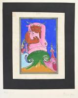 Molnár (?) János jelzéssel: Uti kaland. Vegyes technika, papír. Paszpartuban. 20x13,5 cm