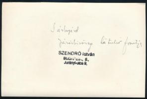 cca 1930-1940 Szendrő István (1908-2000): Sárbogárd, Járásbíróság, a hátoldalon feliratozott, pecsét...