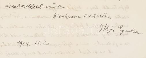 1929 Illyés Gyula (1902?1983) Kossuth-díjas költő, író, műfordító, szerkesztő autográf levelei (3 db...