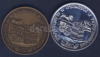 1984. "MÉE - Gyöngyös alapításának 650. évfordulójára" Br + Ag emlékérem 41g pár T:BU,2